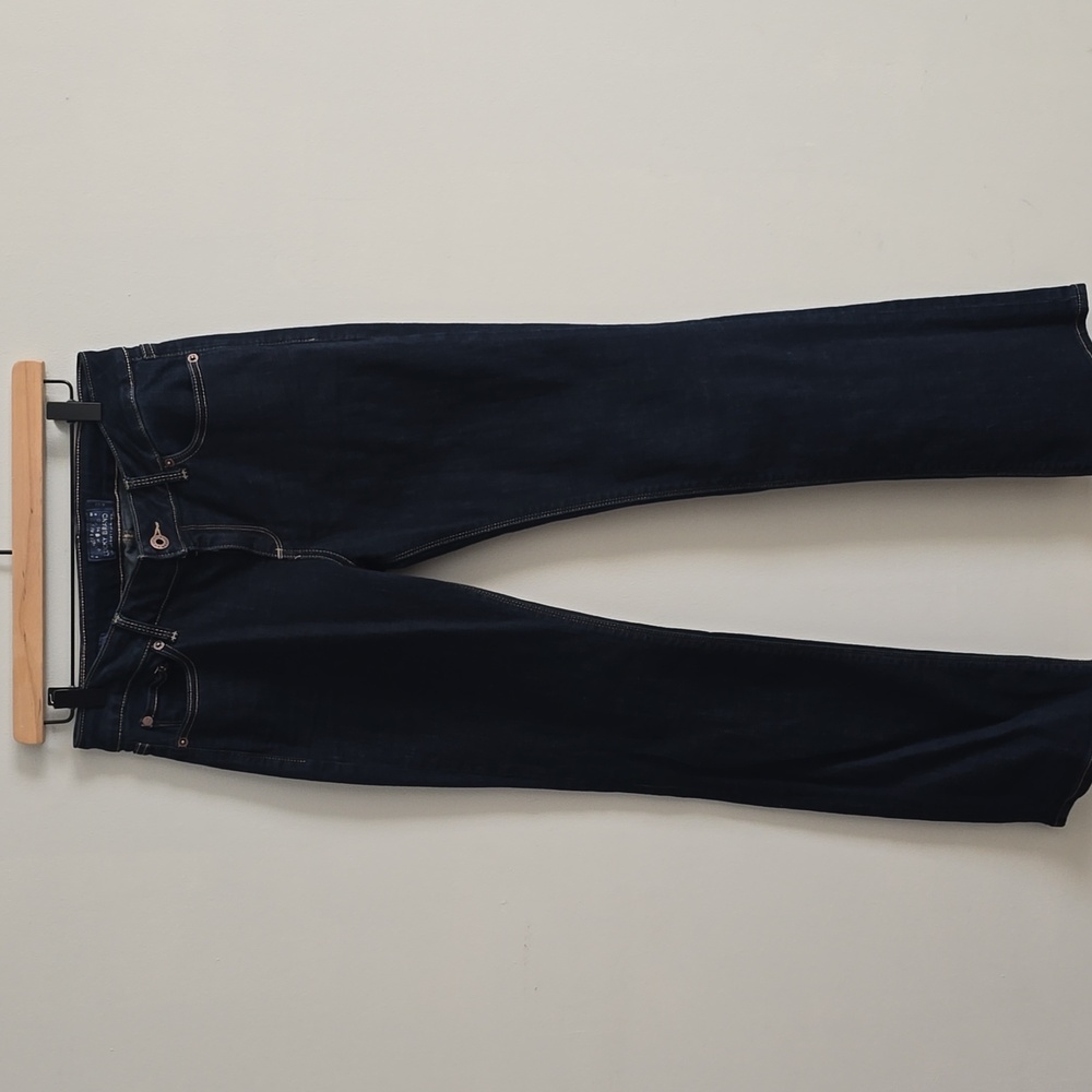 LUCKY BRAND Lolita Boot womens ankle boot cut jeans 6/28 dark blue stretch denim - Picture 2 of 8